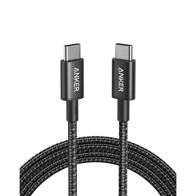 كيبل شحن سريع من أنكر USB C إلى USB C، كابل شحن من النوع C (10 أقدام، 100 واط)، مناسب لأجهزة iPhone 16/16 pro وMacBook (أسود)