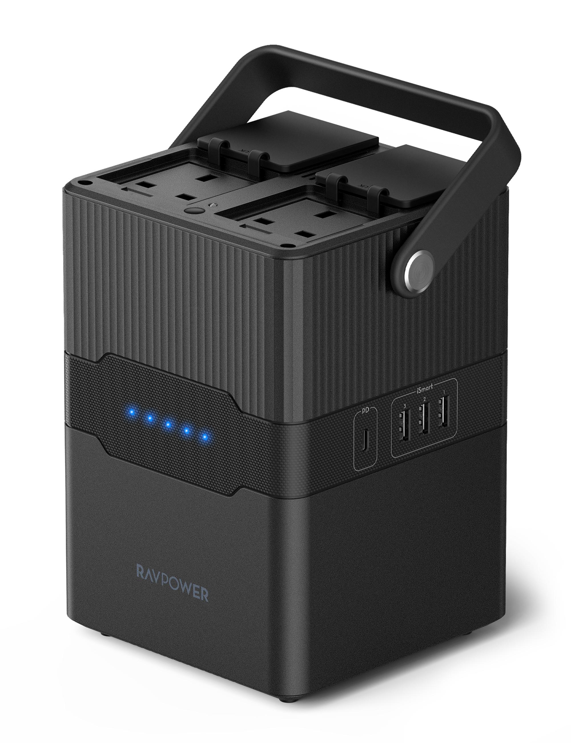 بطارية باور هاوس بايونير سعة 70200 مللي أمبير، 300 واط 4 منافذ من راف باور - أسود