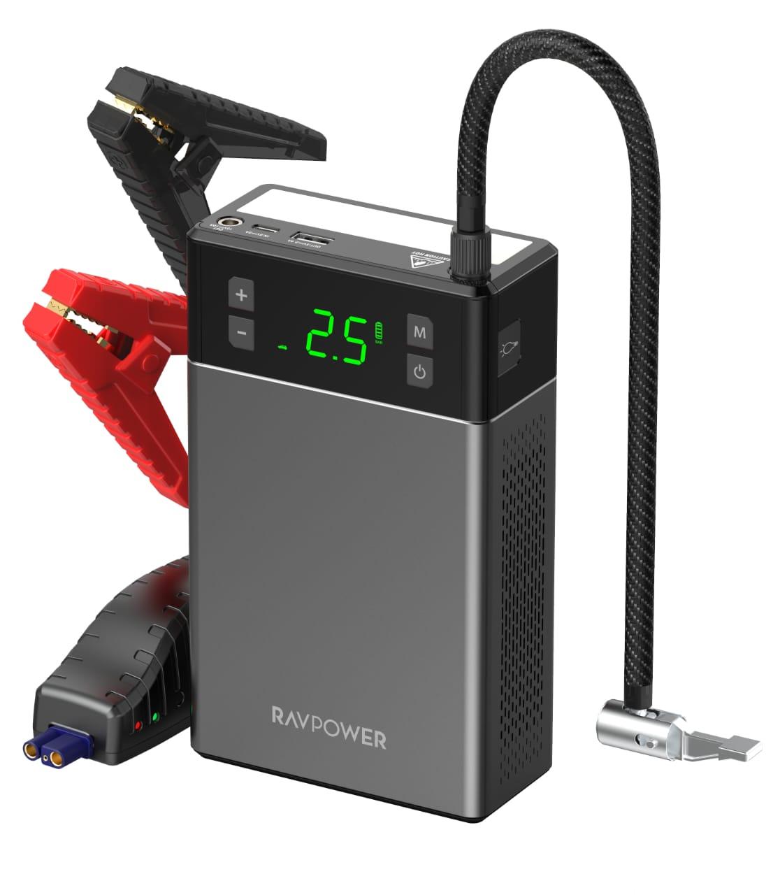 راف باور 2 في 1، جهاز بدء تشغيل مع ضاغط هواء، 12000 مللي أمبير/ساعة (44.4 واط/ساعة)