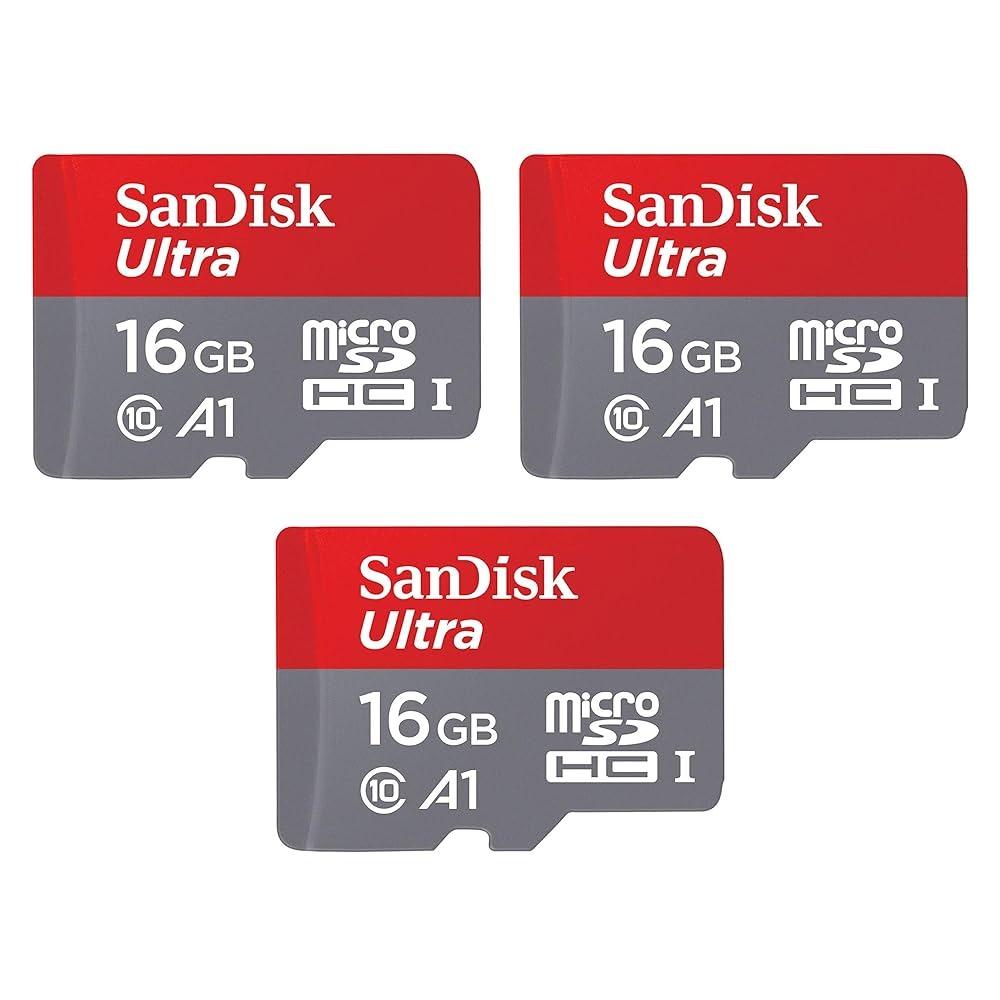 بطاقة ذاكرة SanDisk Ultra MicroSDHC سعة 16 جيجابايت (SDSQUAR-016G-GN6MN)