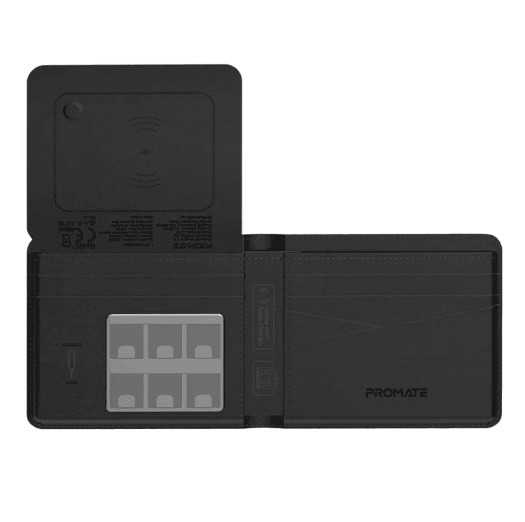 محفظة جلدية رفيعة مضادة للضياع مع حماية RFID وتتبع ذكي