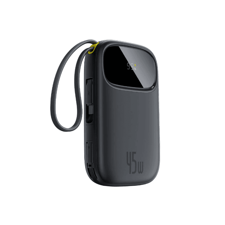 بنك طاقة Baseus EnerFill FC31 Qpow3 ذو الشاشة الرقمية مع كابلين USB-C مدمجين سعة 10000 مللي أمبير