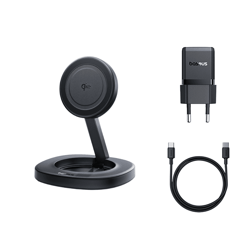 شاحن لاسلكي قابل للطي من Baseus EnerFill FF11 بقوة 15 وات - أسود كوزميك