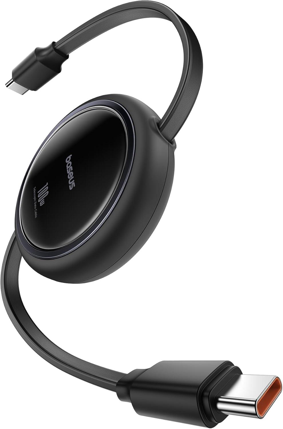 كيبل USB-C قابل للسحب من Baseus، شحن سريع، 100 واط، 5 أمبير