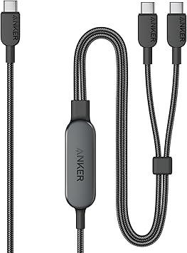 كيبل  أنكر 2 في 1 USB-C إلى USB-C، بطول 4 أقدام/0.9 متر