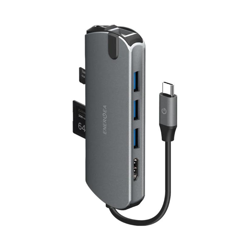 ENERGEA ALUHUB MAX، موزع شحن من سبائك الألومنيوم 11 في 1 - لون برونزي "موزع شحن USB-C 11 في 1 بقوة 100 وات مع USB-A وHDMI بدقة 4K وVGA وشبكة إيثرنت وصوت 3.5 مم