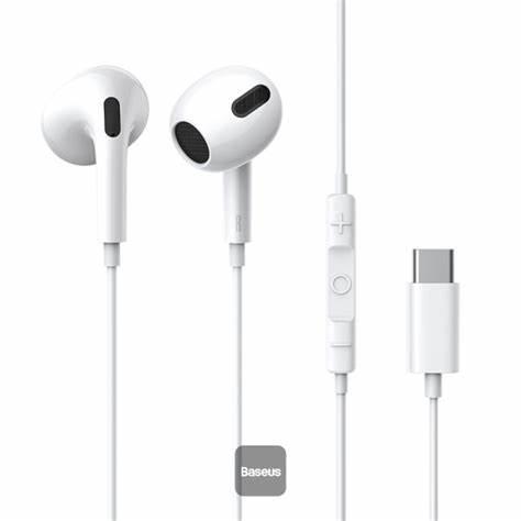 سماعة أذن سلكية Baseus C17 Enock USB-C داخل الأذن - بيضاء