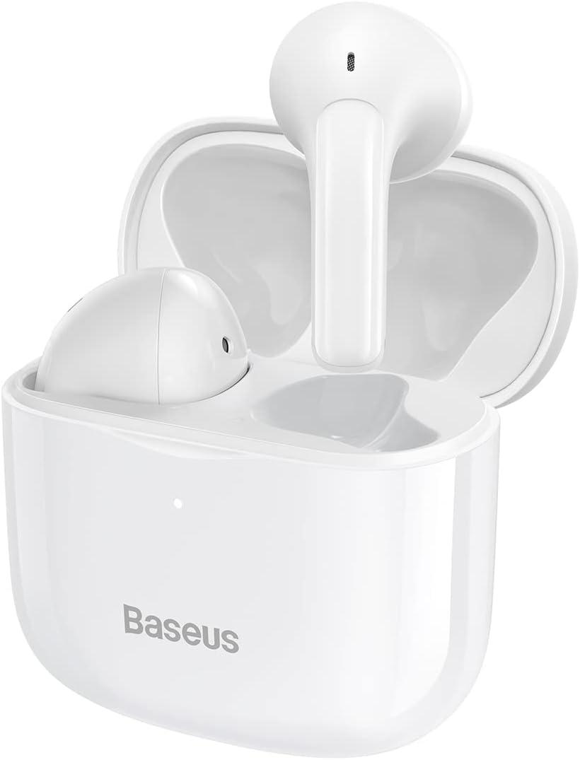 سماعات أذن لاسلكية حقيقية من OS-Baseus Bowie E3 باللون الأبيض