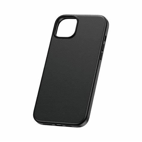 حافظة Baseus Fauxther Series لهاتف iPhone 15 - أسود متكتل "مريحة الملمس