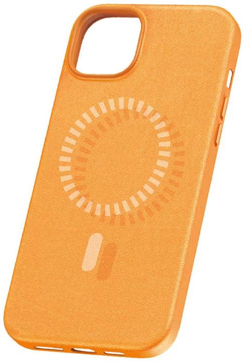 جراب مغناطيسي من سلسلة Baseus Fauxther لهاتف iPhone 15 Ultra - برتقالي غروب