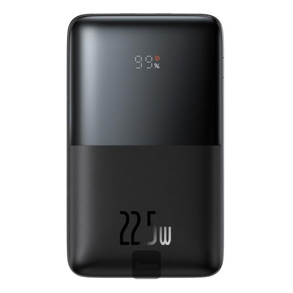 Baseus Bipow Pro Digital Display Fast Charge Power Bank 20000mAh 22.5W Black (مع كابل شحن Simple Series USB إلى Type-C 3A 0.3m Black) إصدار خارجي