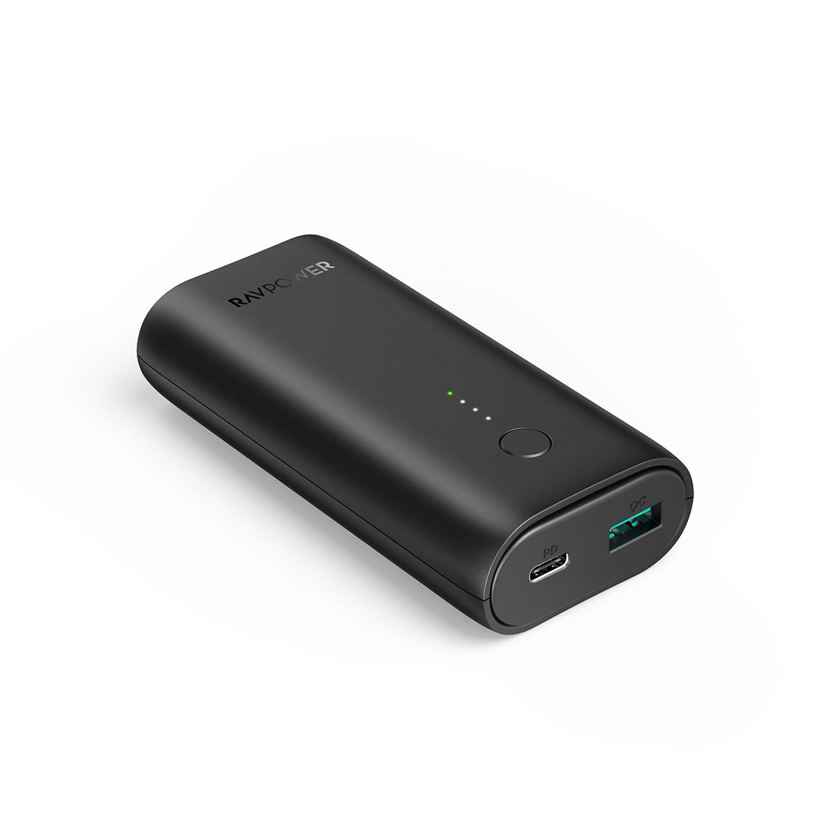 بوربنك RAVPower RP-PB205DGR 10000 مللي أمبير في الساعة PD+QC 20 وات أسود