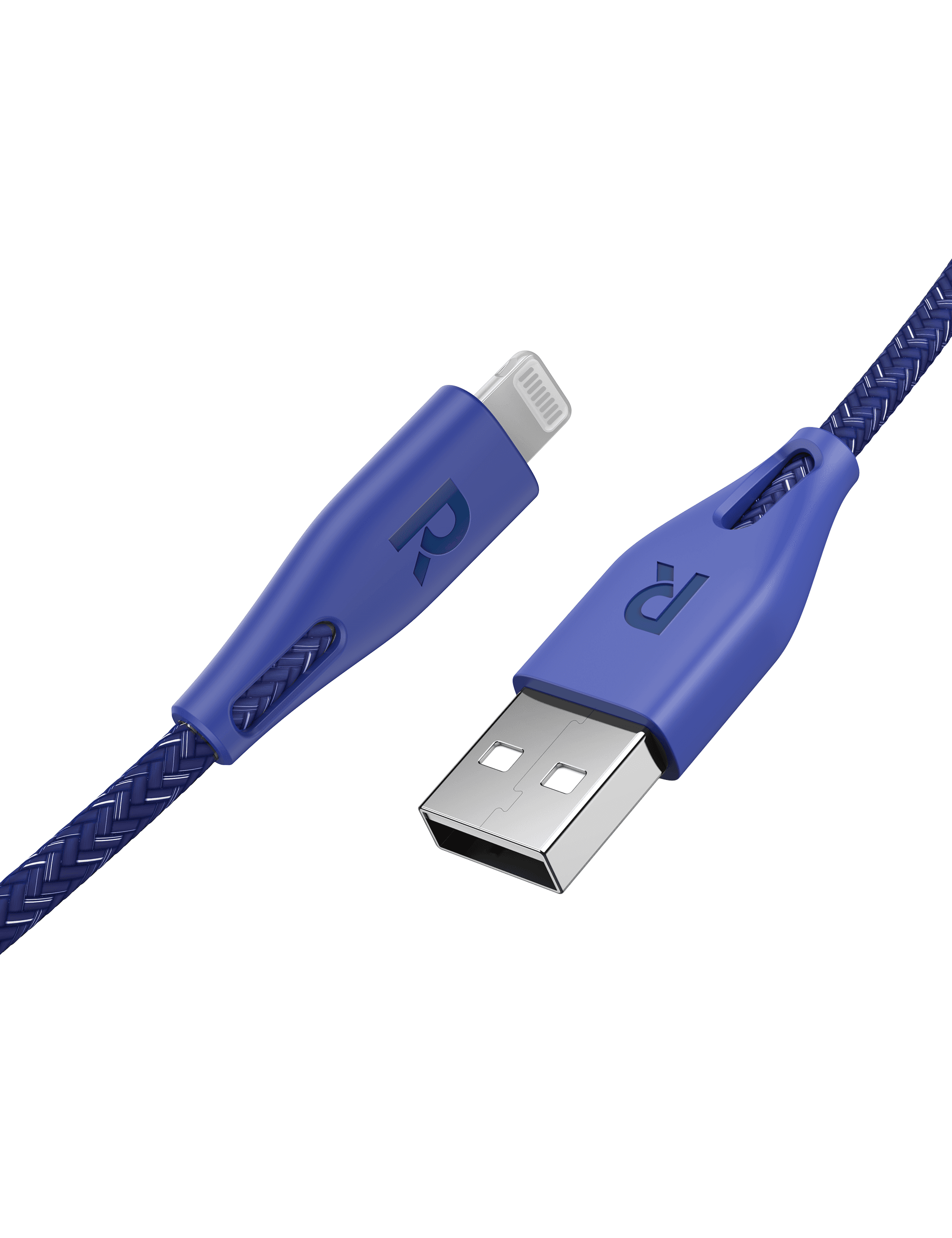 كابل USB A إلى Lightning RP-CB1028 بطول 3 متر من النايلون باللون الأزرق