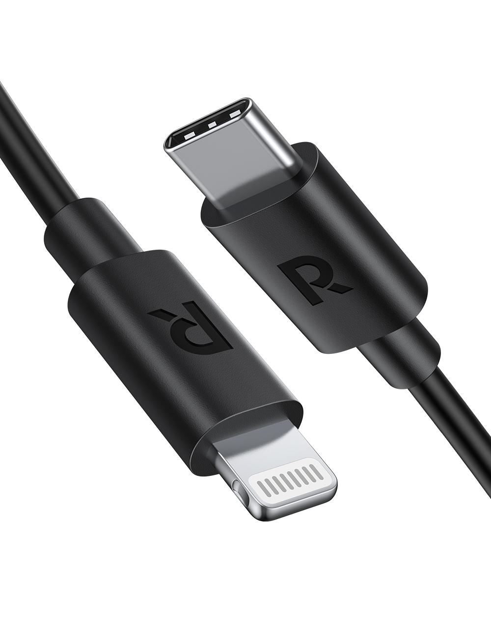 كابل RAVPower RP-CB1016 Type-C-Lightning بطول 1 متر TPE أسود