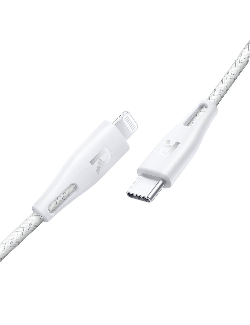 كابل RAVPower RP-CB1017 C-L بطول 1.2 متر من النايلون الأبيض