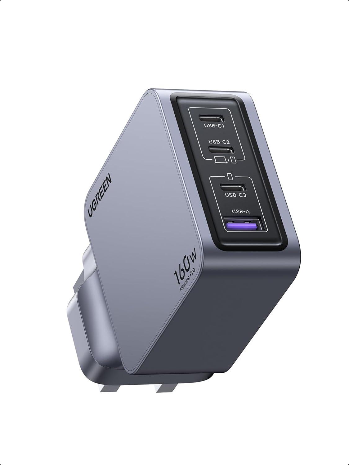 مجموعة شاحن UGREEN Nexode Pro 160W GaN السريع بأربعة منافذ