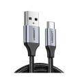 كابل يوجرين USB-A 2.0 إلى USB-C مضفر من الألومنيوم مطلي بالنيكل بطول 1.5 متر (أسود)