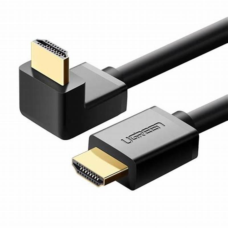 كابل HDMI 4K من UGREEN من ذكر إلى ذكر بزاوية 90 درجة باللون الأسود بطول 2 متر
