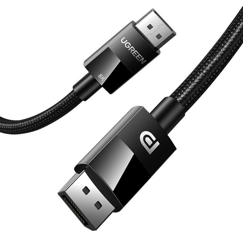 كابل مضفر DP 1.4 ذكر إلى ذكر من UGREEN مع علبة بلاستيكية بطول 3 أمتار