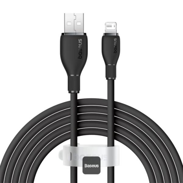 كابل شحن سريع من سلسلة Pudding من Baseus من USB إلى iP 2.4 أمبير 1.2 متر أسود