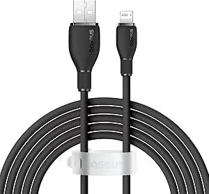 كابل شحن سريع من سلسلة Pudding من Baseus من USB إلى iP 2.4 أمبير 2 متر أسود