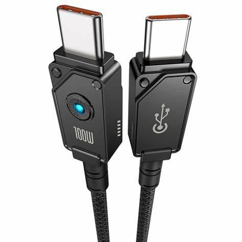 كابل بيانات سريع الشحن من سلسلة Unbreakable Series Type-C إلى Type-C بقوة 100 وات بطول 1 متر باللون الأسود من Baseus