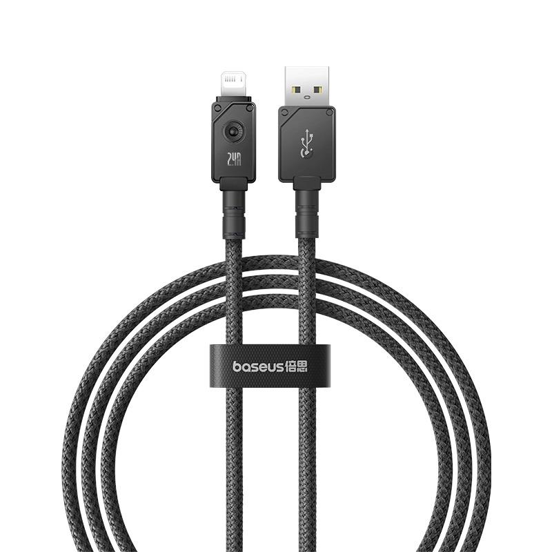 كابل بيانات سريع الشحن من سلسلة Unbreakable Series USB إلى iP 2.4 أمبير 2 متر أسود من Baseus