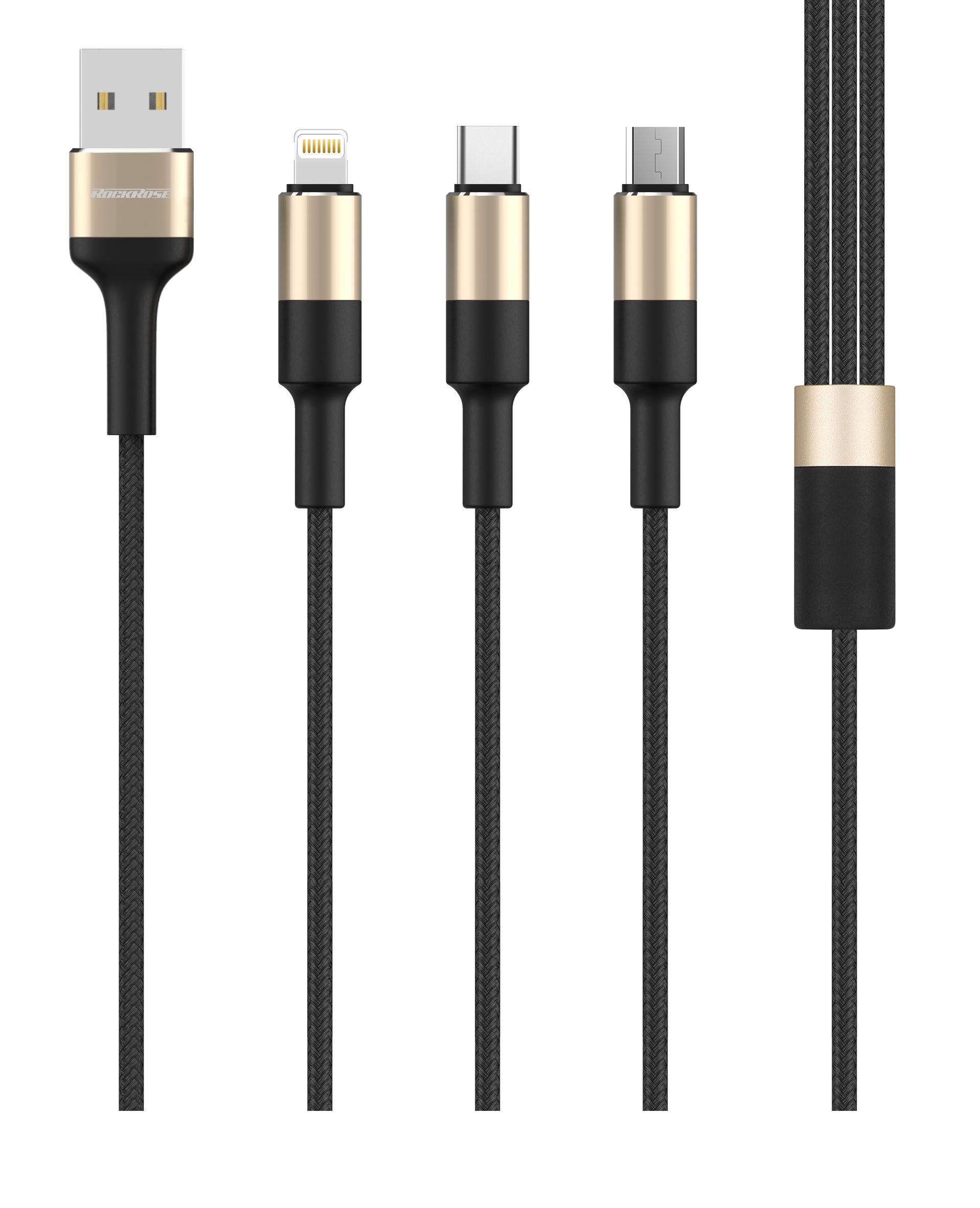 كابل 3 في 1 بطول 1 متر وبقوة 3A Max