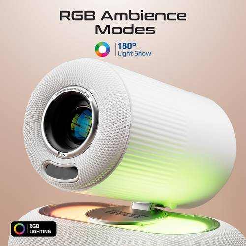 جهاز عرض LCD لاسلكي عالي الدقة متوافق مع 4K مع مكبر صوت مدمج وإضاءة RGB محيطة