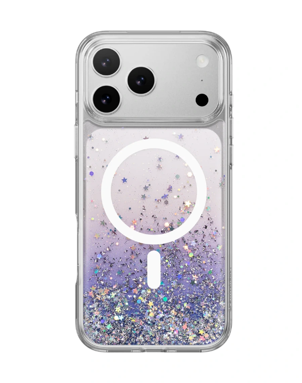 كفر آيفون 17 برو (2025) 6.3 شحن مغناطيسي كريستيل - فضي لامع