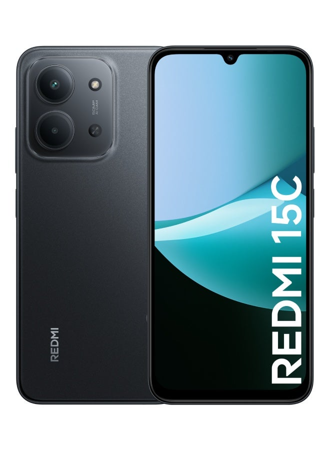 جهاز شاومي ريدمي 15C ثنائي الشريحة أسود 6GB RAM 128GB 4G