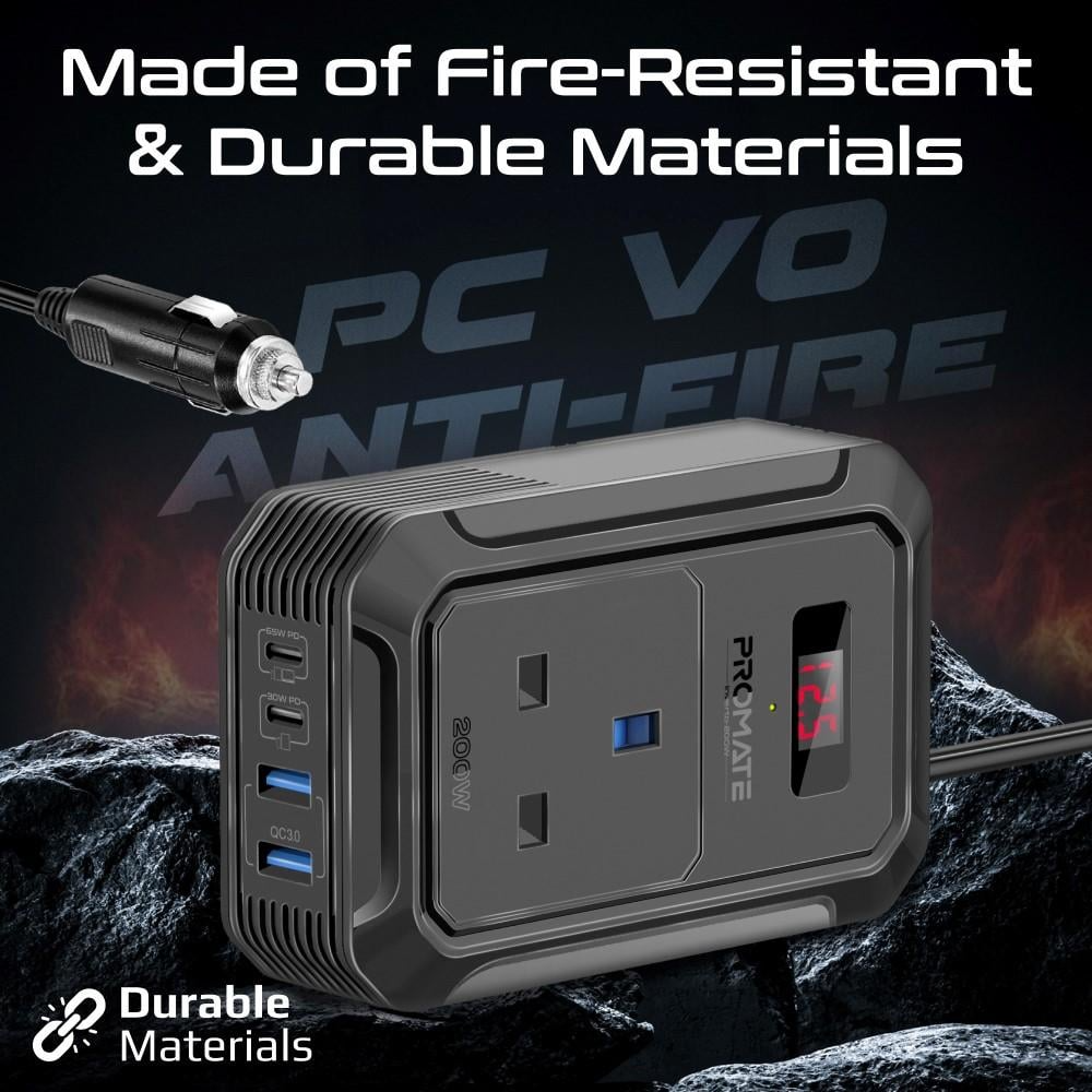 محول طاقة من تيار مستمر إلى تيار متردد متعدد المنافذ مع مقبس تيار متردد بقوة 200 وات