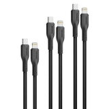 أطقم كابلات USB-C إلى Lightning بقوة 27 واط ونفاذية شد عالية 3 قطع