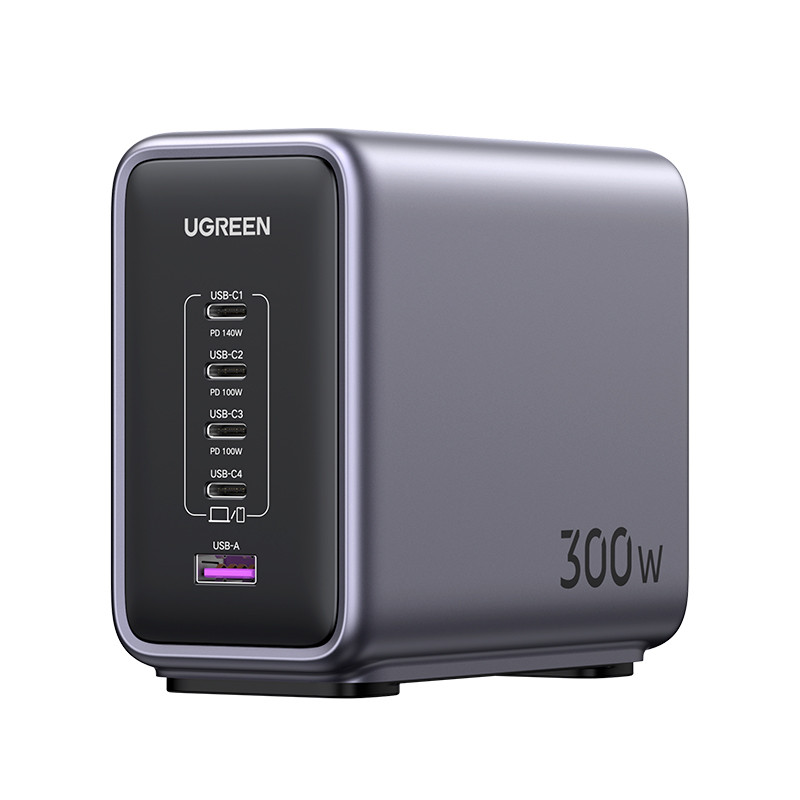 يو جرين شاحن Nexode 300W USB-C GaN - شاحن سطح المكتب بخمسة منافذ