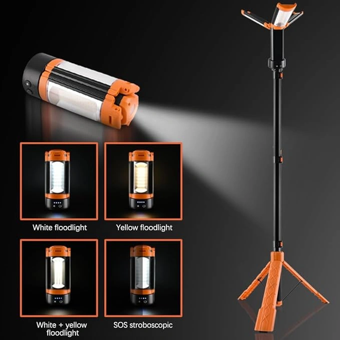 كشاف طوارئ وفانوس تخييم LED محمول متعدد الأغراض