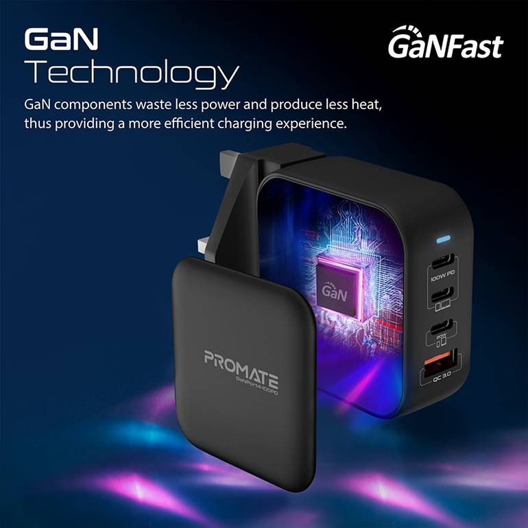 شاحن GaNFast™ بقوة 100