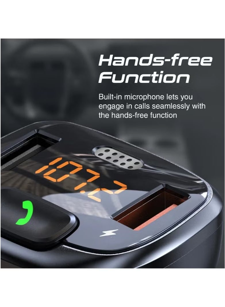 PROMATE - جهاز إرسال FM لاسلكي للسيارة مع منفذين USB