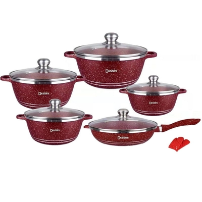 طقم أواني طهي (Granite Coating Non Stick Cookware Set)
