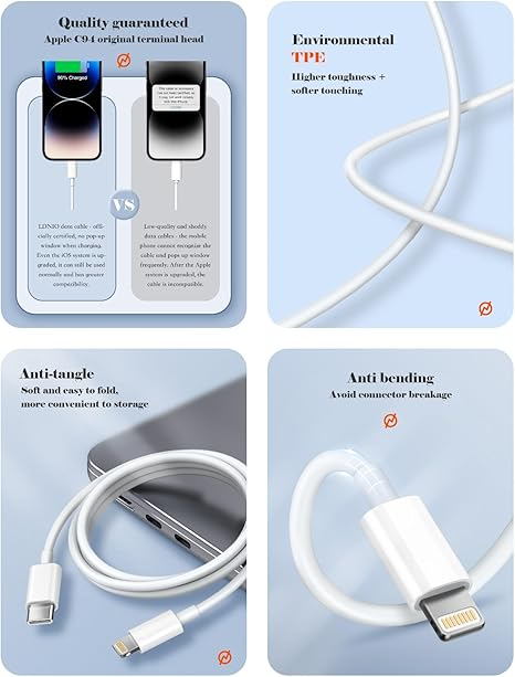 ابل كابل لايتنيق الى يو اس بى  بميزة شريحة اى سى – 1 متر