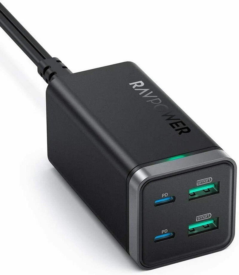 راف باور،شاحن حائط RP-PC136 PD Pioneer 65W 4-Port أسود