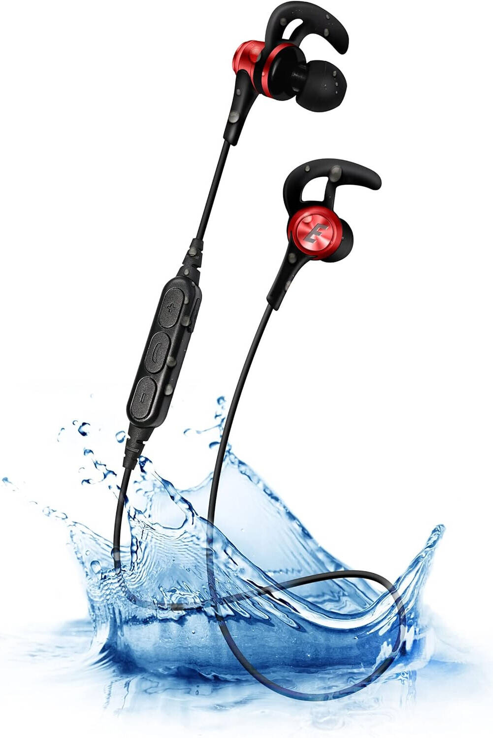 سماعة أذن رياضية بلوتوث من Energizer HIBT25BR، وحدة تشغيل 10 مم، بلوتوث v5.0، مقاومة للماء IP65، ملاءمة آمنة، وقت تشغيل يصل إلى 5 ساعات، مكالمات بدون استخدام اليدين، أحمر | HIBT25BR